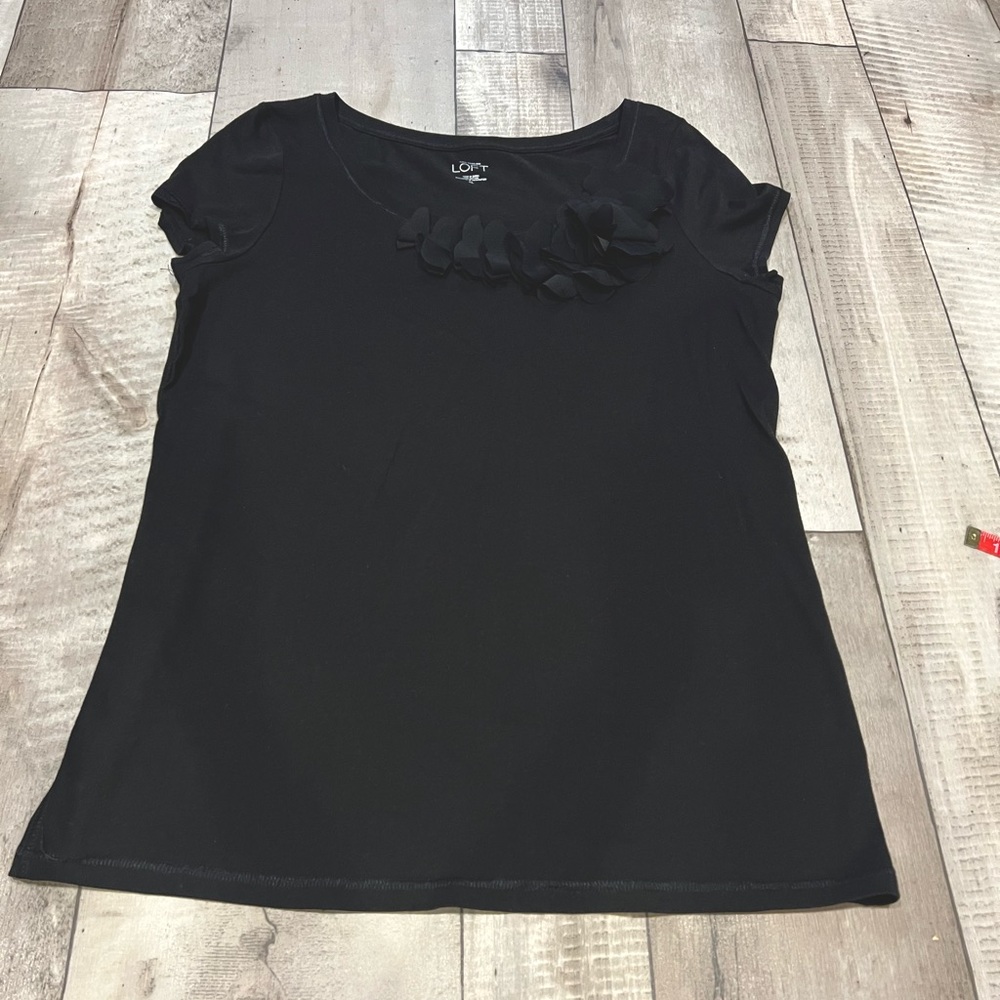 Ann Taylor black ruffle top D